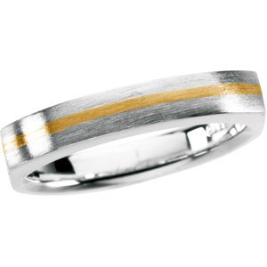 Genuine IceCarats Designer Jewelry Gift Sterling Silver & 18K Yellow Gold Wedding Band Ring Ring. Size 11.00 Gents Two Tone St Sil And 18Ky In Sterling Silver & 18K Yellowgold Size 11