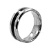 Solid Titanium and Black Resin 8mm Band