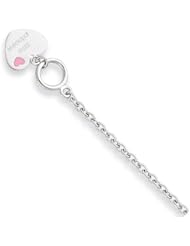 925 Silver Little Princess Pink Enamel Heart Bracelet