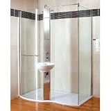 ATLANTIS WALK IN SHOWER ENCLOSURE SHOWER & WASH BASIN