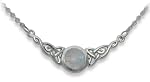 Celtic Moon Silver and Moonstone Cabochon Necklace