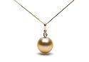 AAA Quality, 10.0-11.0 mm, Romance Collection Golden South Sea Pearl & Diamond Pendant