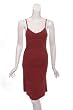 PUELLA Red Ruched Side V Neck Slip Dress
