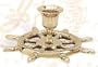 Brass Ship Wheel Candle Holder