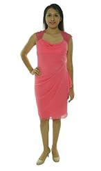 Cowl Neck Sweetheart Wrap Lace Chiffon/Polyester Sleeveless  Dress