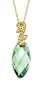10k Yellow Gold Green Amethyst Pendant, 18"