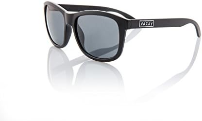 Vacay Classic Wayfarer Sunglasses - Unisex Glasses Great for Men or Women - Perfect for Getting Outside and Living Life. (Matte Black, Grey Tint)