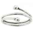 Ladies By Pass Ball Fancy Sterling Silver Ring