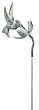 Handcrafted Blue Verde Finish Hummingbird Garden Stake