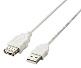 �G���R�� EU RoHS�w�ߏ��� USB2.0���������P�[�u�� A�^�C�v/0.5m(�z���C�g) USB-ECOEA05WH