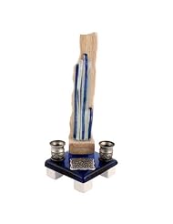 Shabbat Candle Sticks Holder Set. Stone and Glass Shabbat Candle Sticks,... by 