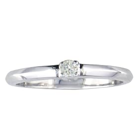 .06ct Diamond Promise Ring in 10 Karat White Gold (Size 4-9): Jewelry