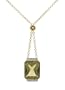 14k Yellow Gold Honey Citrine and Olive Green Quartz Necklace