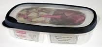 Rubbermaid FG5157RDBLUE Flex & Seal Divided Rectangle Food Storage Container