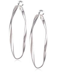 Kenneth Cole New York Silver Large Hoop Earrings