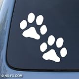 PAW PRINTS - Puppy Dog - Car, Truck, Notebook, Vinyl Decal Sticker #1099 | Vinyl Color: White