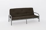 4ft6 135cm Double Metal Futon With Chocolate Mattress
