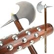 Authentic Medieval Axe with Studded Wood Handle