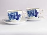 ペアモーニングカップ＆ソーサー　ブルーローズ