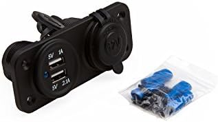 Panel Dual USB Charger Socket with 12v Power Supply Socket for Boat / Rv / Car / Motor-home - External Mount by XYZ Boat Supplies