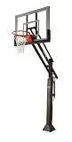 Pro Dunk Silver: Home Outdoor Driveway Basketball Goal Hoop with 54 Inch Glass Backboard That Is