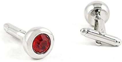 1 Pair Men's Cufflinks ID158119a Red Crystal Silver Gift Cuff Links Hommes Classic Cloth Wedding Boutons manchette Manschettenknopf
