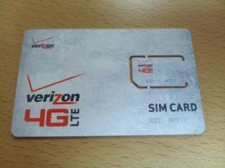 VERIZON 4G LTE SIM CARD WORKS WITH ALL VERIZON 4G CELL PHONES