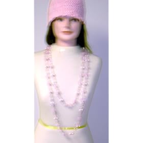 Click here to buy N18, Light Pink and Opaque Various Size Beads and Pearls Separated By Small Silver Long Chain... by Gita.