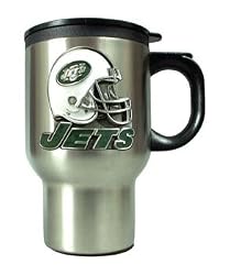 New York Jets Stainless Steel Thermal Mug W/ Pewter Emblem - NFL