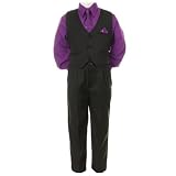 Boy Formal Wedding Pinstripe Suit 4Pc (Size 12/18M to 7)