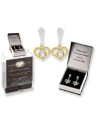 Gods Heart Crystal Dangle Earrings Gift boxed