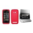 Red Soft Silicone Gel Skin Cover Case + LCD Screen Protector for HTC Imagio