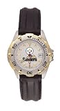 Pittsburgh Steelers All Star Ladies Black Leather Strap Watch