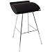 Barstool chair leatherette chrome black fixed indoor scooped shape