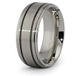 Stainless Steel Ring with Black Resin Inlay 9mm (Sizes 8-12)