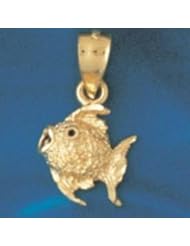 Dazzlers Solid 14 karats Gold Angelfish Charm Pendant available in three colors from jewelsberry (weights: 1.1 grams only)