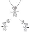 Sterling Silver Rhodium Plated Dragonfly Set - Necklace and Earrings