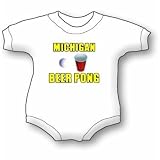 Michigan Beer Pong (2) Baby Ultrasoft Onesie
