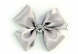 Rhinestone Satin Hair Bow Clippie *Many Colors*