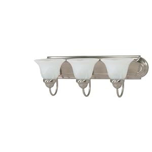 Nuvo Lighting 60 3209 Ballerina Vanity Light with Alabaster Glass, Brushed Nickel, 24-Inch... by Nuvo