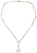14k Yellow Gold Natural Pink Coral Beaded Y-Necklace w/ Rose Floral Pendant, 16