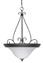 Nuvo 60/385 Three Light Pendant With Alabaster Glass, Textured Flat Black