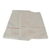 Pink Ric Rac/Bebe Design Small French Waffle Weave Baby Bath/Burp Terrycloth Towel