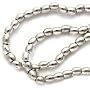 Silver Plated Oval Beads 4mm Sleek 16 Inch Strand (92 Beads)
