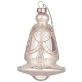 Silver Wedding Bell Hand Blown Glass Wedding Bride Ornament Christmas