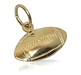 10 KT Solid Yellow Gold Football Pendant 10k Sports Charm