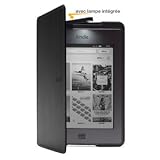 Étui en cuir avec lampe intégrée Amazon pour Kindle Touch - Noir
