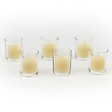 Set of 72 Ivory Unscented Votive Candles and 72 Holders