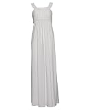 White Knit Long Dress U Shape Neck Back Tide Strap