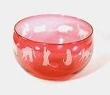 Correia Designer Art Glass, Bowl-Ruby Cats
